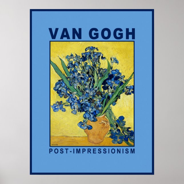 Affiche de musée Iris bleus de Van Gogh (Devant)