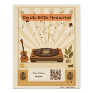 Affiche de musique pour soins de mémoire des année