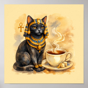 Affiche de mythologie du chat égyptien antique Bas