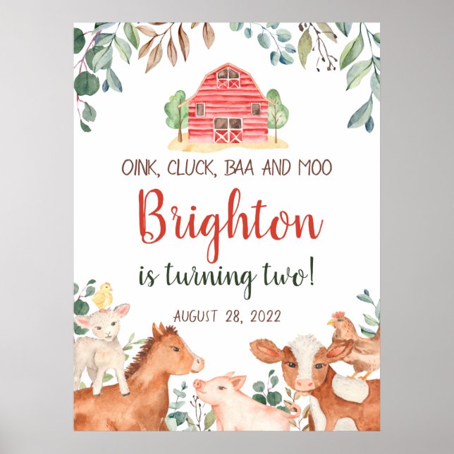 Affiche de naissance Bienvenue Bébé Parade d'anima (Devant)