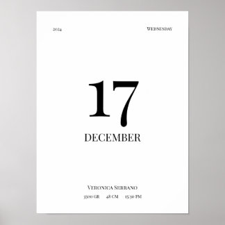 Affiche de naissance de bébé personnalisée - Desig