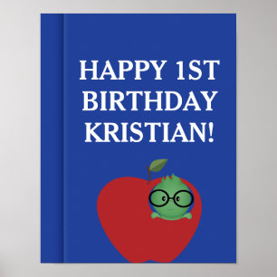 Affiche de naissance personnalisée pour garçon bib