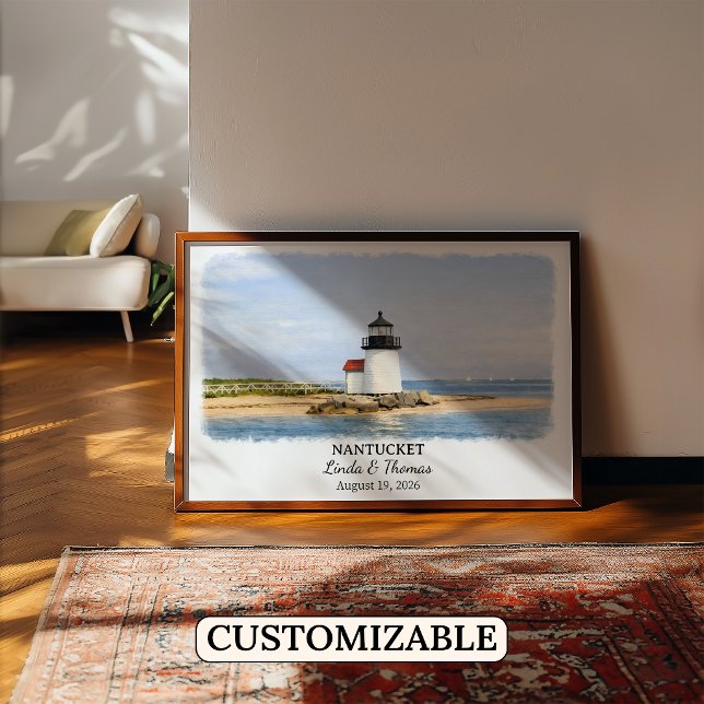 Affiche de Nantucket Massachusetts, Aquarelle, Sur (Créateur téléchargé)