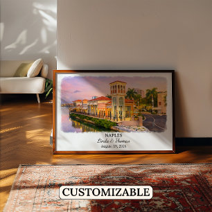 Affiche de Naples Floride, Aquarelle, Sur mesure