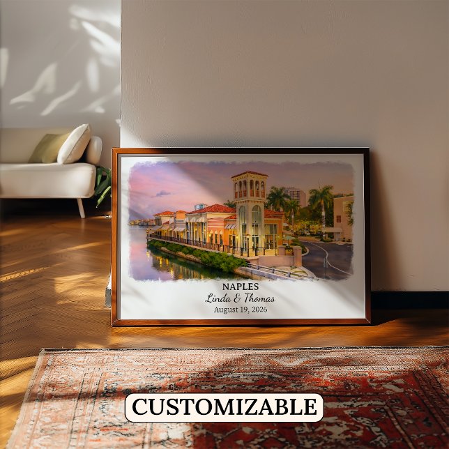 Affiche de Naples Floride, Aquarelle, Sur mesure (Créateur téléchargé)