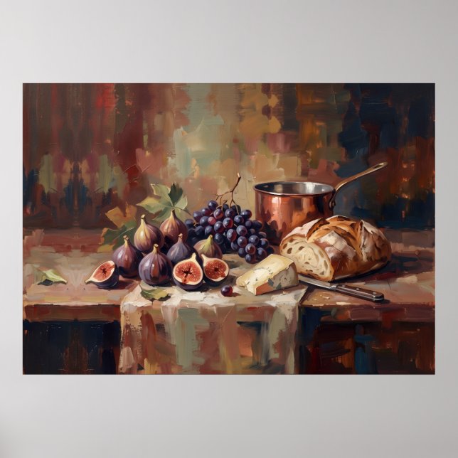 Affiche de nature morte au pain de figues (Devant)