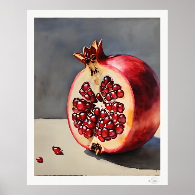 Affiche de nature morte de grenade (Devant)