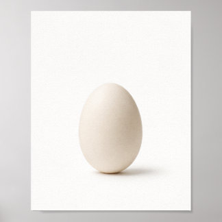 Affiche de nature morte d'œuf blanc minimaliste