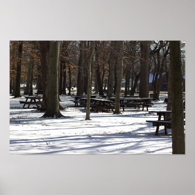 Affiche de neige dans le parc (Devant)