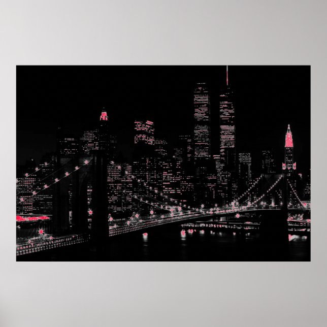 Affiche de New York City la nuit (Devant)