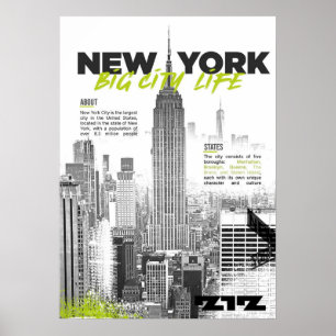 affiche de new york city, nyc skyline art, manhatt