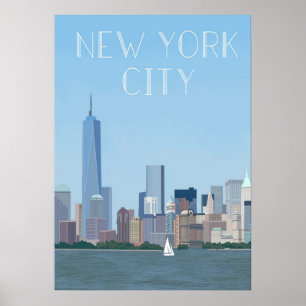 affiche de new york city, nyc skyline art, manhatt