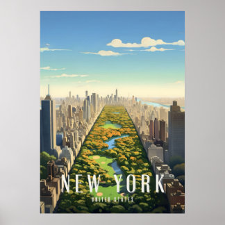 affiche de new york city, nyc skyline art, manhatt