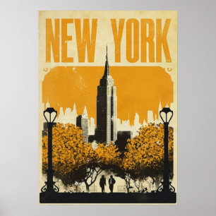 affiche de new york city, nyc skyline art, manhatt