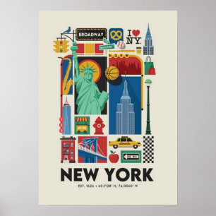 affiche de new york city, nyc skyline art, manhatt