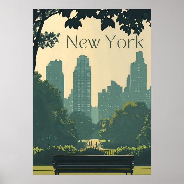 affiche de new york city, nyc skyline art, manhatt (Devant)