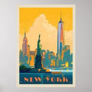 affiche de new york city, nyc skyline art, manhatt