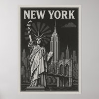 affiche de new york city, nyc skyline art, manhatt