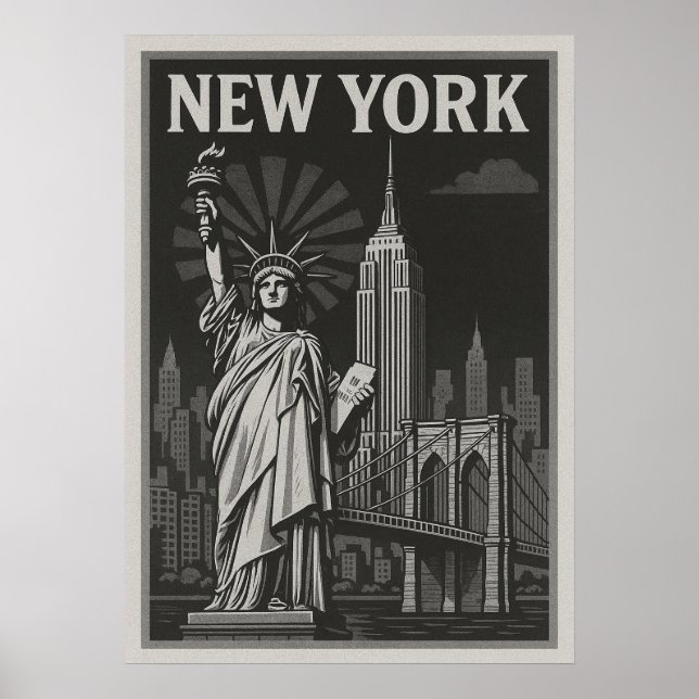 affiche de new york city, nyc skyline art, manhatt (Devant)