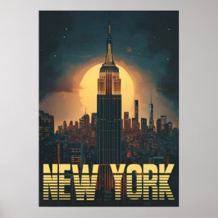 affiche de new york city, nyc skyline art, manhatt
