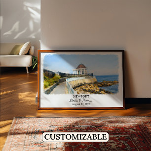 Affiche de Newport Rhode Island, Aquarelle, Sur me