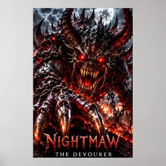 Affiche de Nightmaw, le démon cornu enchaîné