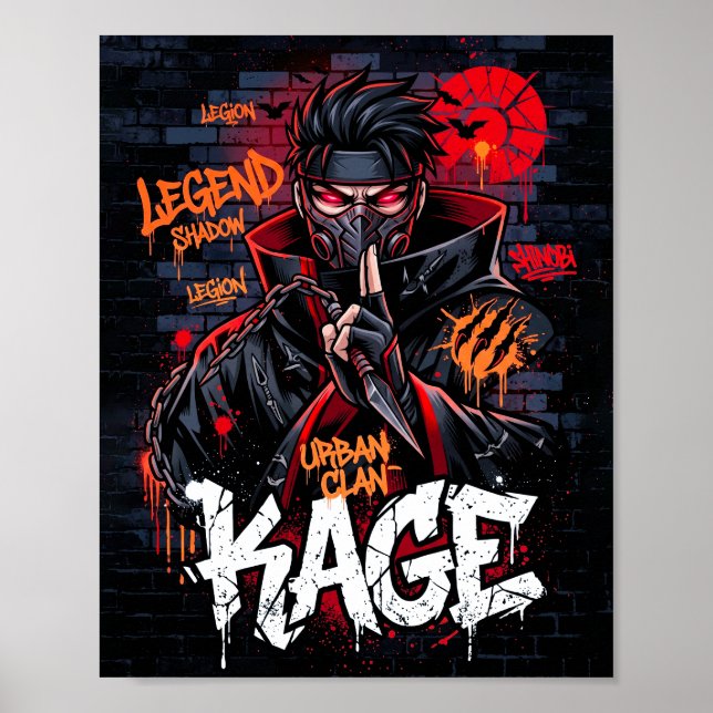 Affiche de ninja du clan urbain Kage (Devant)