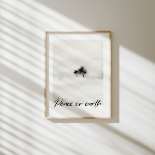 affiche de Noël aquarelle paix sur terre
