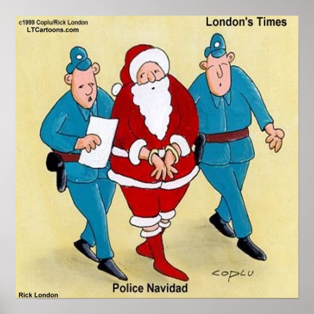 Affiche de Noël drôle de Police Navidad (Devant)