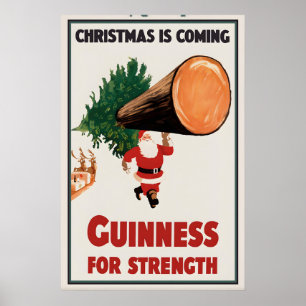 Affiche de Noël Guinness Santa Impression Stout I