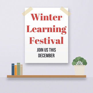 Affiche de Noël pour l'école, apprentissage hivern