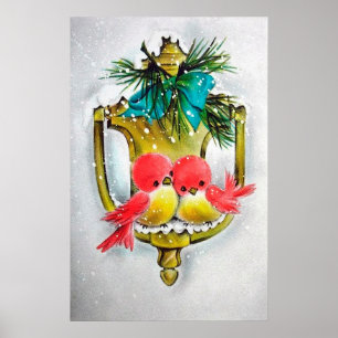 Affiche de Noël rétro vintage