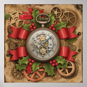 Affiche de Noël Steampunk