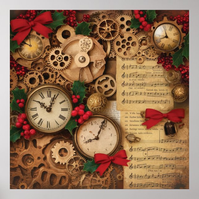 Affiche de Noël Steampunk (Devant)