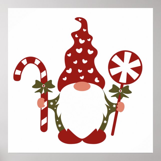 Affiche de Noël Sucre de canne Gnome (Devant)