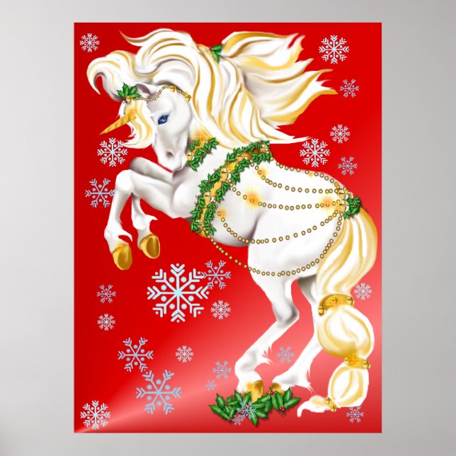 Affiche de Noël Unicorne (Devant)