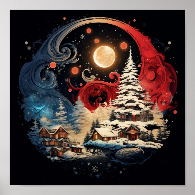 affiche de Noël ying yang (Devant)