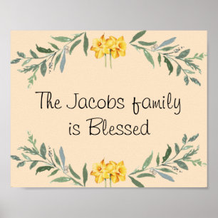 Affiche de nom de famille béni
