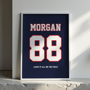 Affiche de nom et de numéro de maillot de football