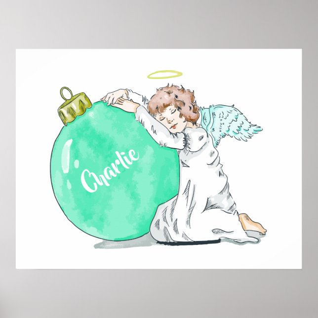 affiche de nom personnalisé Christmas Angel (Devant)