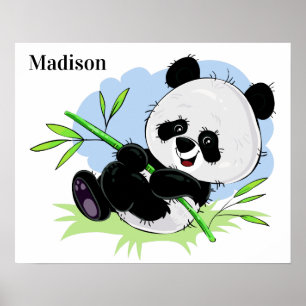 Affiche de nom personnalisé Cute Panda