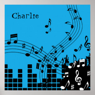 Affiche de nom personnalisé de l'illustration de m