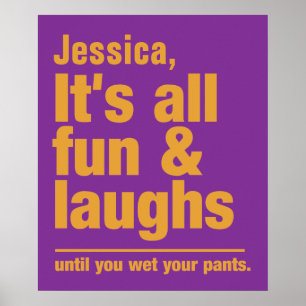 Affiche de nom personnalisé FUN & LAUGHS