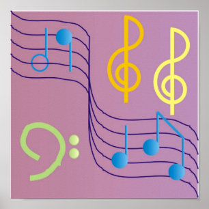 Affiche de notes musicales