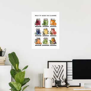 Affiche de nourriture colorée en aquarelle d'été d
