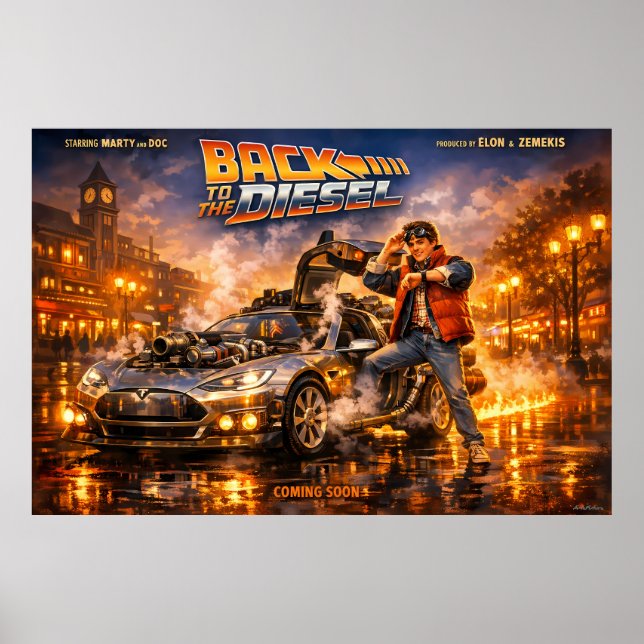 Affiche de Nuit d'Aventure Rétro Voyageant dans le (Devant)