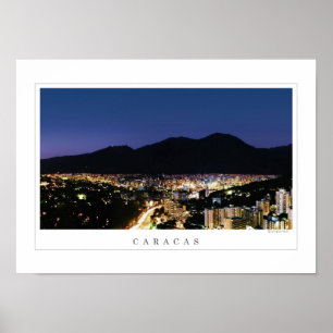Affiche de nuit de la silhouette de Caracas & Avil