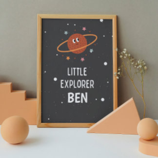 Affiche de nurserie avec nom personnalisé Little E