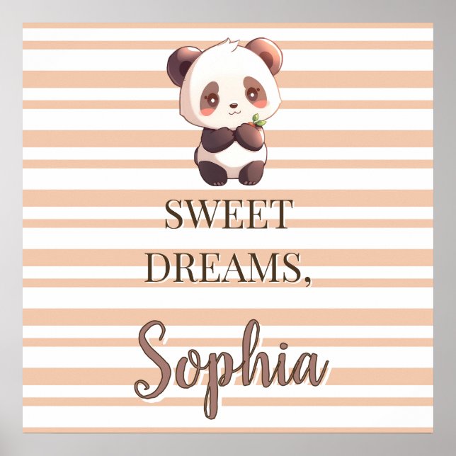 Affiche de nurserie panda, décoration murale avec  (Devant)
