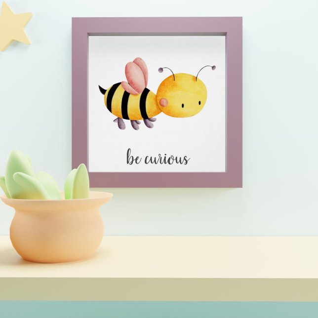 Affiche de nurserie pour enfants Be Curious Yellow (Créateur téléchargé)